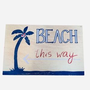 Pottery Barn Kids Beach This Way Wooden Sign Nautical Coastal Decor Kids Room